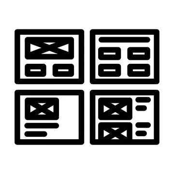 Wireframe ux ui design line icon vector illustration Stock Illustration