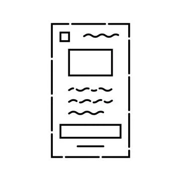 Wireframe ux ui design line icon vector illustration Stock Illustration