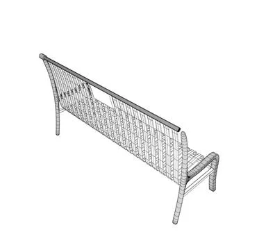 Wireframe Vector Bench isolated. Wooden bench isolated on white background... Stock Illustration