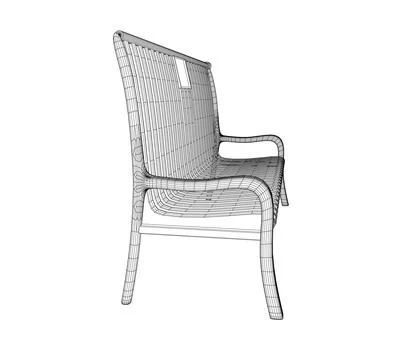 Wireframe Vector Bench isolated. Wooden bench isolated on white background... Illustrazione stock