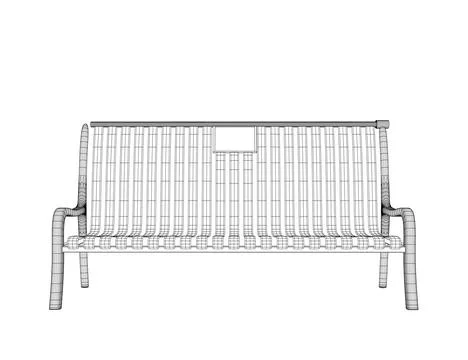 Wireframe Vector Bench isolated. Wooden bench isolated on white background... Stock Illustration
