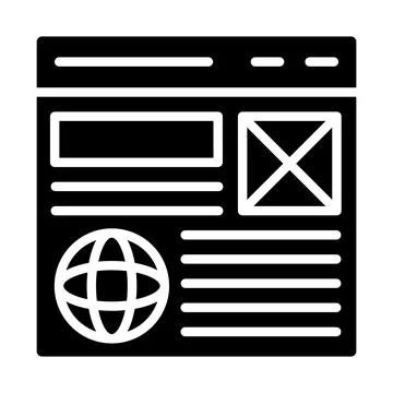 Wireframe Vector Icon Design Illustration Stock Illustration