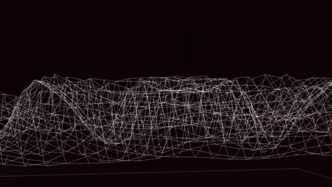 Wireframe wave forming background footage Stock Footage 338299614