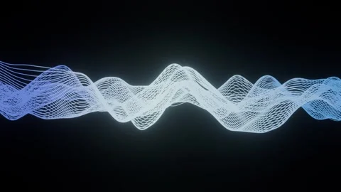 Wireframe Waves Abstract Animation on Black Background 库存影片 336336531
