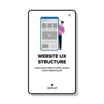 Wireframe website ux structure vector Stock Illustration