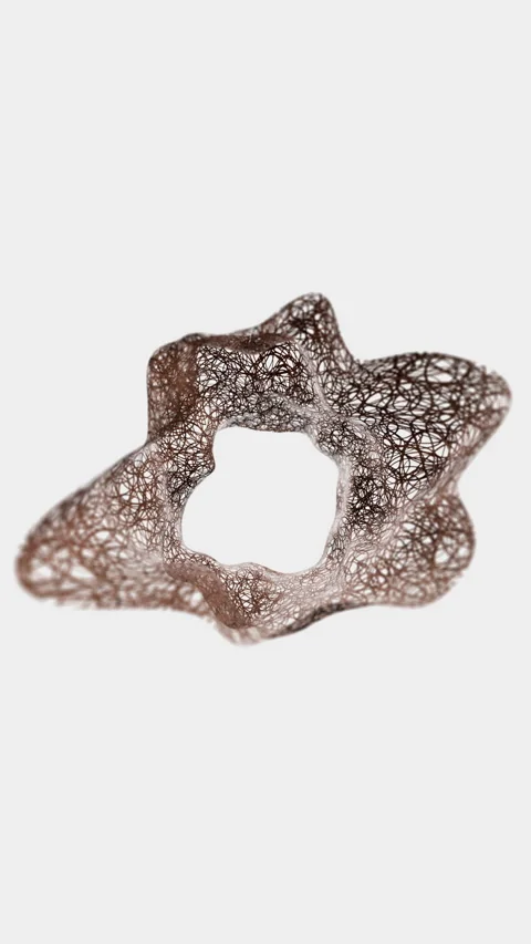 Wireframe Wide Structure Made of Metallic Material With Intricate Shapes Stock Footage 320246184