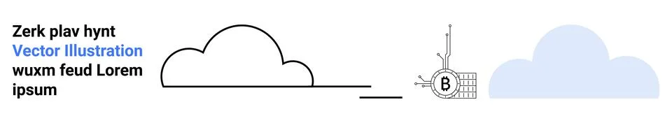 Wireframed Cloud and Hovering Elements with Abstract Text for Tech and Crea.. 스톡 일러스트