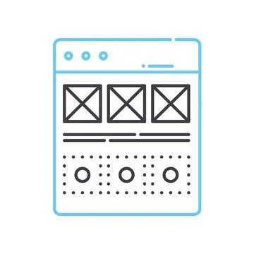 Wireframes line icon, outline symbol, vector illustration, concept sign Illustrazione stock