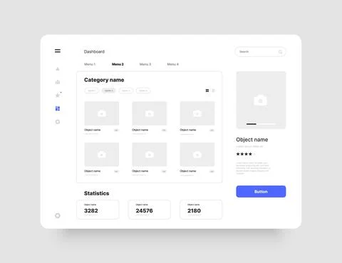 Wireframes screens. Dashboard UI and UX Kit design. Stock Illustration