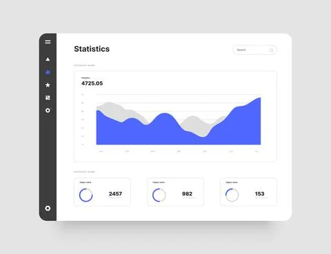 Wireframes screens. Dashboard UI and UX Kit design. Stock Illustration