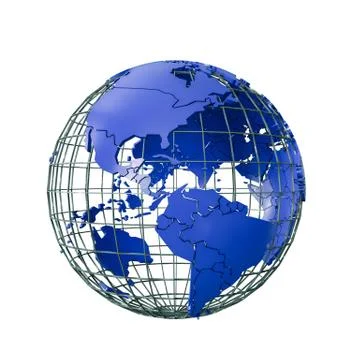 Wireframmed globe earth Stock Illustration