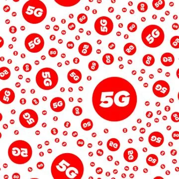 Wireless 5G seamless pattern Stock Illustration