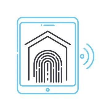 Wireless access control line icon, outline symbol, vector illustration, concept 스톡 일러스트