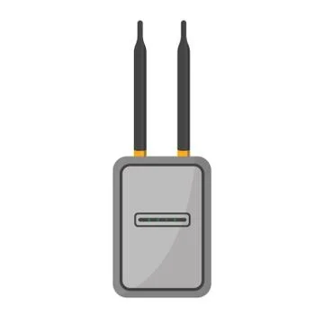 Wireless access point concept by Have two antenna Stock Illustration