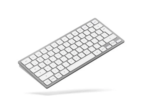 Wireless aluminum computer keyboard Stock Illustration