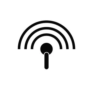 Wireless and wifi icon or sign for remote internet access. Podcast vector symbol Stock Illustration