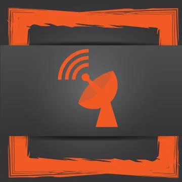 Wireless antenna icon. Internet button on grey background.. Stock Illustration