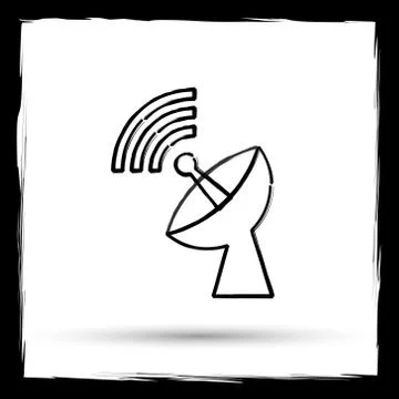 Wireless antenna icon. Internet button on white background. Outline design im 스톡 일러스트