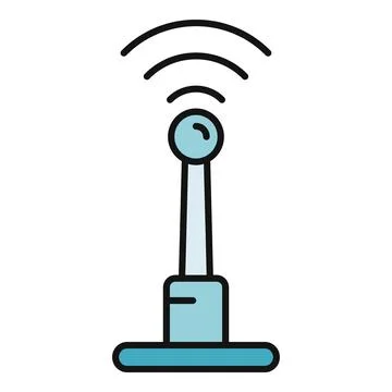 Wireless antenna transmitting signal waves icon design Stock Illustration