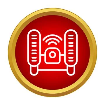 Wireless audio system connecting to two speakers icon Stock Illustration