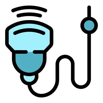 Wireless barcode scanner transmitting data, retail technology icon Stock Illustration