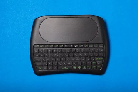 Wireless black mini keyboard for computer, TV, smart TV, Android TV, TV box. Stock Photos
