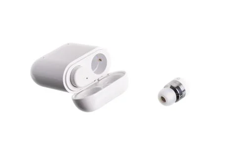 Wireless bluetooth earbuds Stock Photos