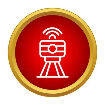 Wireless camera broadcasting recording live video signal icon Stock Illustration