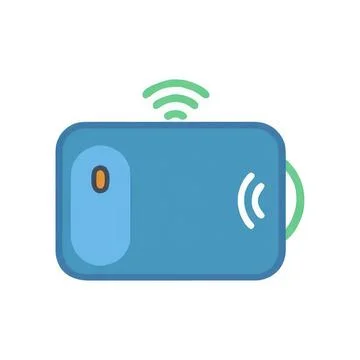 Wireless camera device with signal waves on a white background Stockillustratie