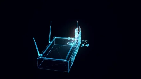 Wireless camera microphone hologram Rotating 4k Stock Footage 150399552