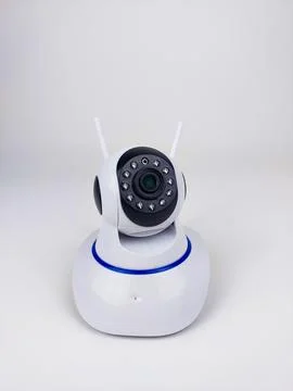Wireless cctv on white background 写真素材