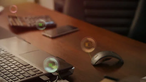 Wireless charger. Electronic devices battery charge, computer generated graphics Video stock 101951846