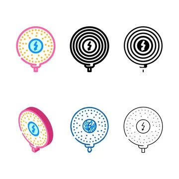 Wireless charging color icon vector styleset Stock Illustration