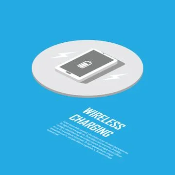 Wireless charging concept for smart technology. Smartphone  charger without Stock Illustration