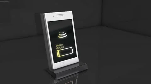 Wireless charging device, electricity wave, signal, power. Stock Footage 22637137