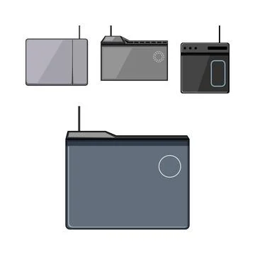 Wireless charging devices communicating network technology illustration Stock Illustration