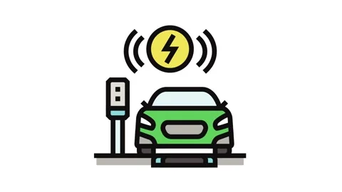 Wireless charging electric color icon animation Stock Footage 326105642