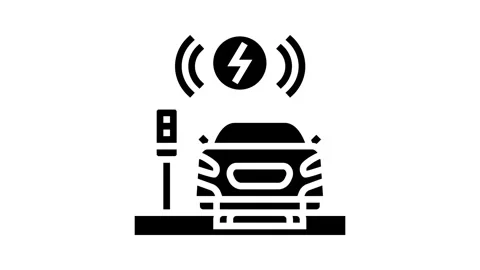 Wireless charging electric glyph icon animation Stock Footage 326152419