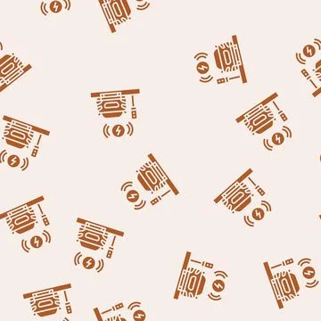 Wireless charging electric glyph seamless pattern Illustrazione stock