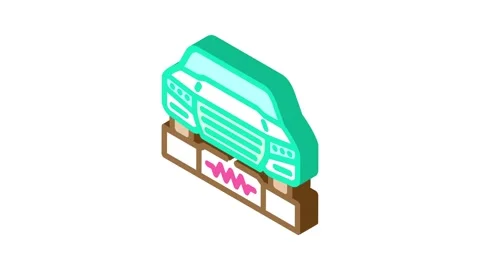 Wireless charging electric isometric icon animation Stock Footage 327290228