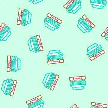 Wireless charging electric vector seamless pattern Stock Illustration