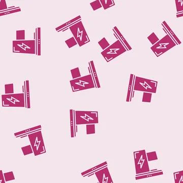 Wireless charging glyph seamless pattern Illustrazione stock