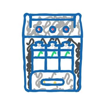 Wireless charging icon doodle illustration Stock Illustration