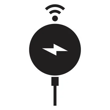 Wireless charging icon vector design template in black color isolated sign on Stock Illustration