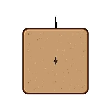 Wireless charging mat providing power for devices Stock Illustration