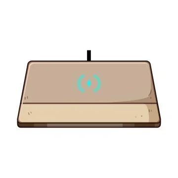 Wireless charging mat providing power for devices Stock Illustration