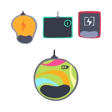 Wireless charging mouse pad technology innovation concept Stock Illustration