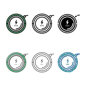 Wireless charging pad color icon minimal vector Stock Illustration