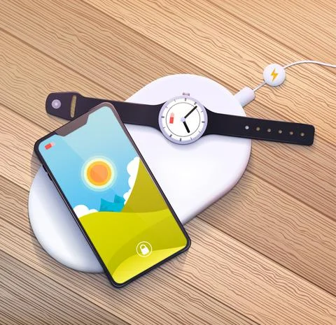 Wireless charging pad Stock Illustration