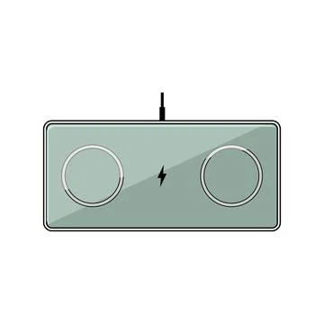 Wireless charging pad providing energy for multiple devices Stock Illustration